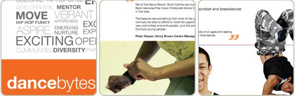 dancebytes back brochure design